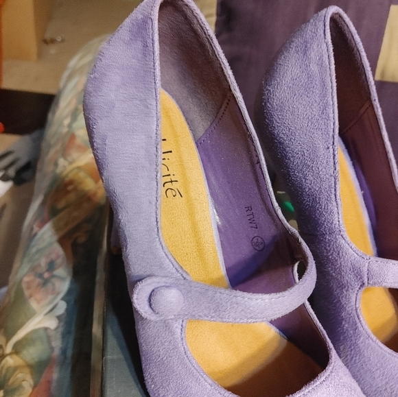 Ladies Lilac Suede High Heels Shoes New - Picture 2 of 14